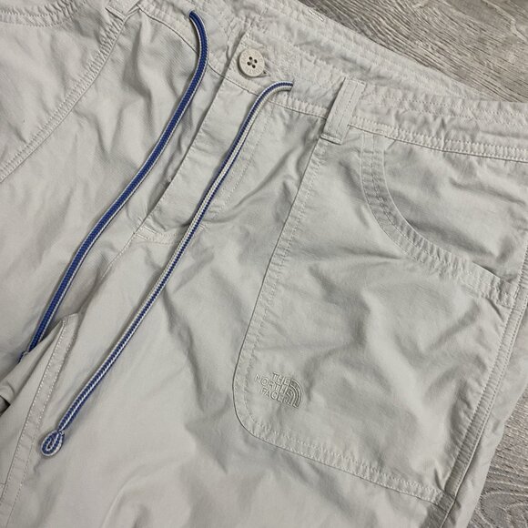 North Face Pants Womens 14 Short Beige Outdoor Pockets Activewear Drawstring - Picture 1 of 5